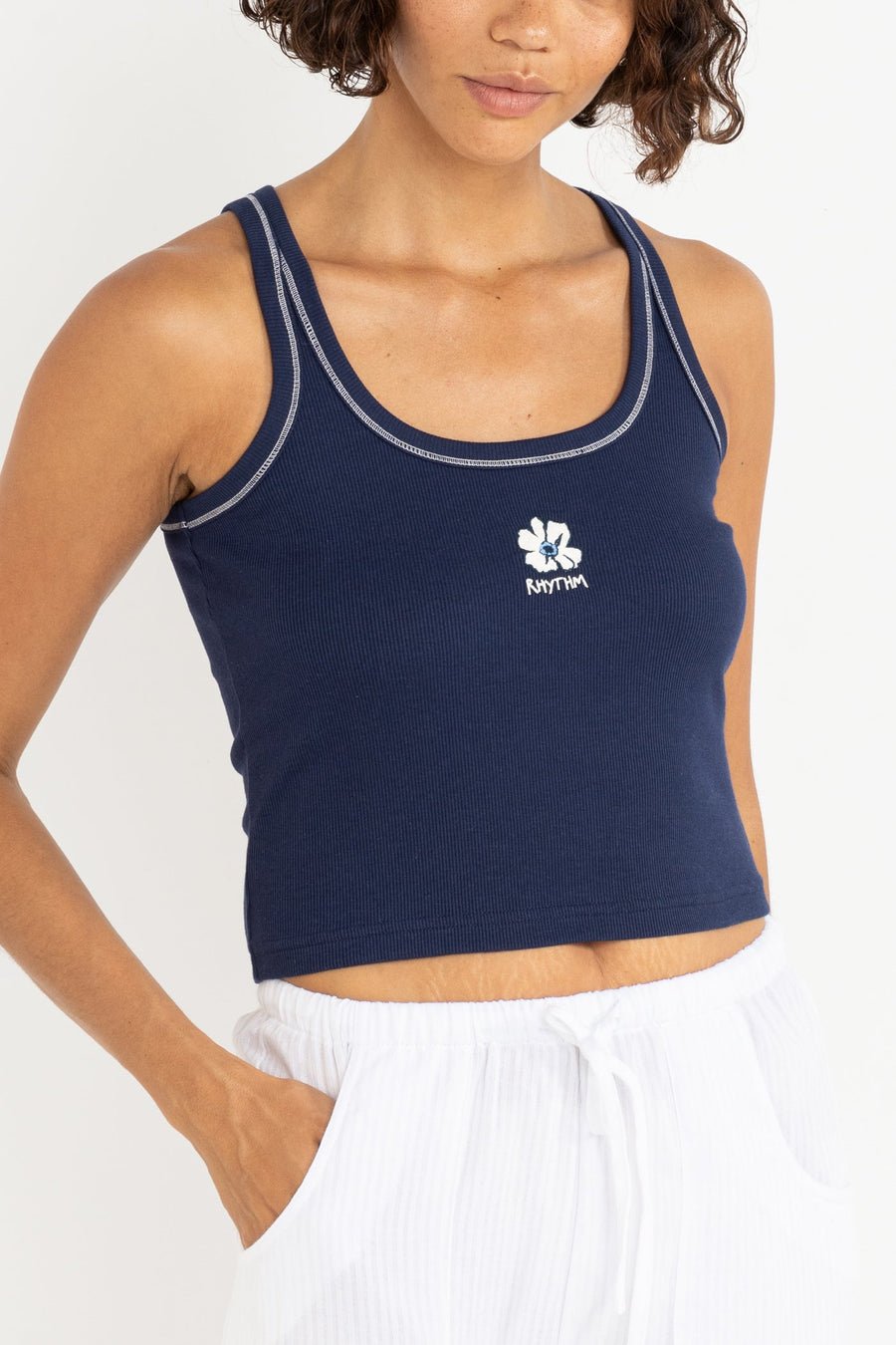 RHYTHM FLOWER TANK - Rhythm0725W - PT01 - INK - 6