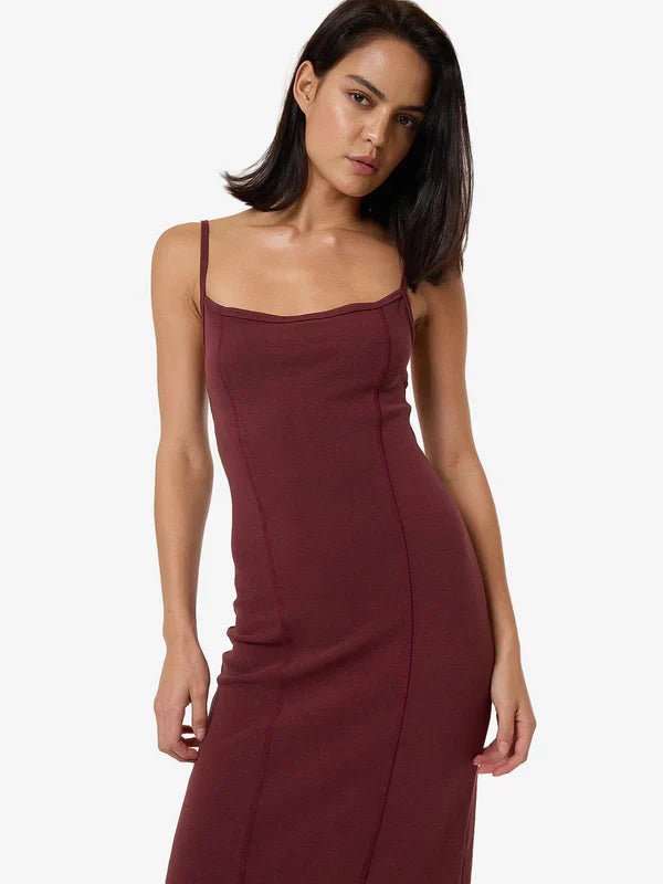 Rib Seam Dress - ThrillsWTS24 - 921H - Dark Cherry - 10
