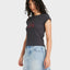 RIBBED SLIM TEE - RVCA23B352521-WASHED BLACK-XS/6