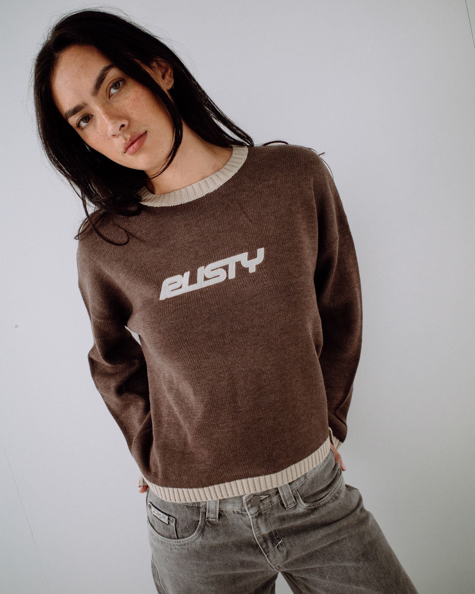RIDER RELAXED CREW NECK KNIT - RustyCKL0502-PINECONE-XS
