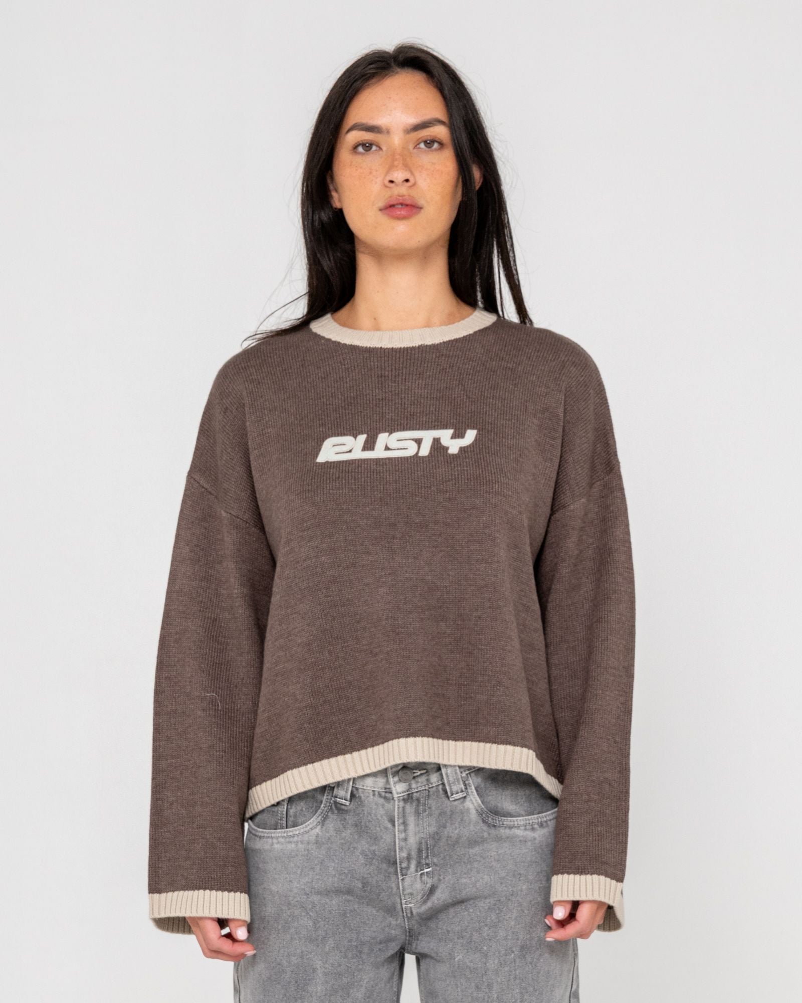 RIDER RELAXED CREW NECK KNIT - RustyCKL0502-PINECONE-XS
