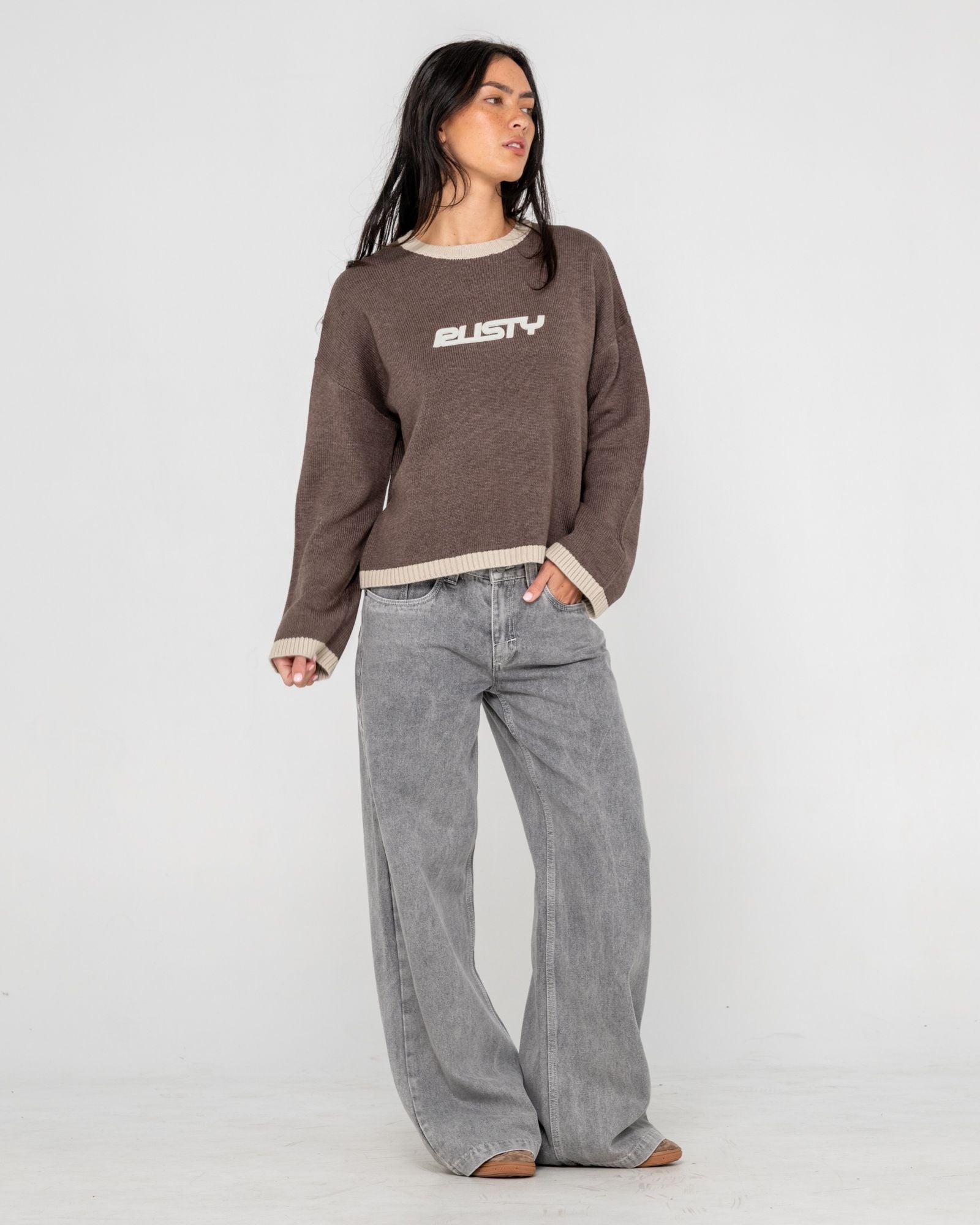 RIDER RELAXED CREW NECK KNIT - RustyCKL0502-PINECONE-XS