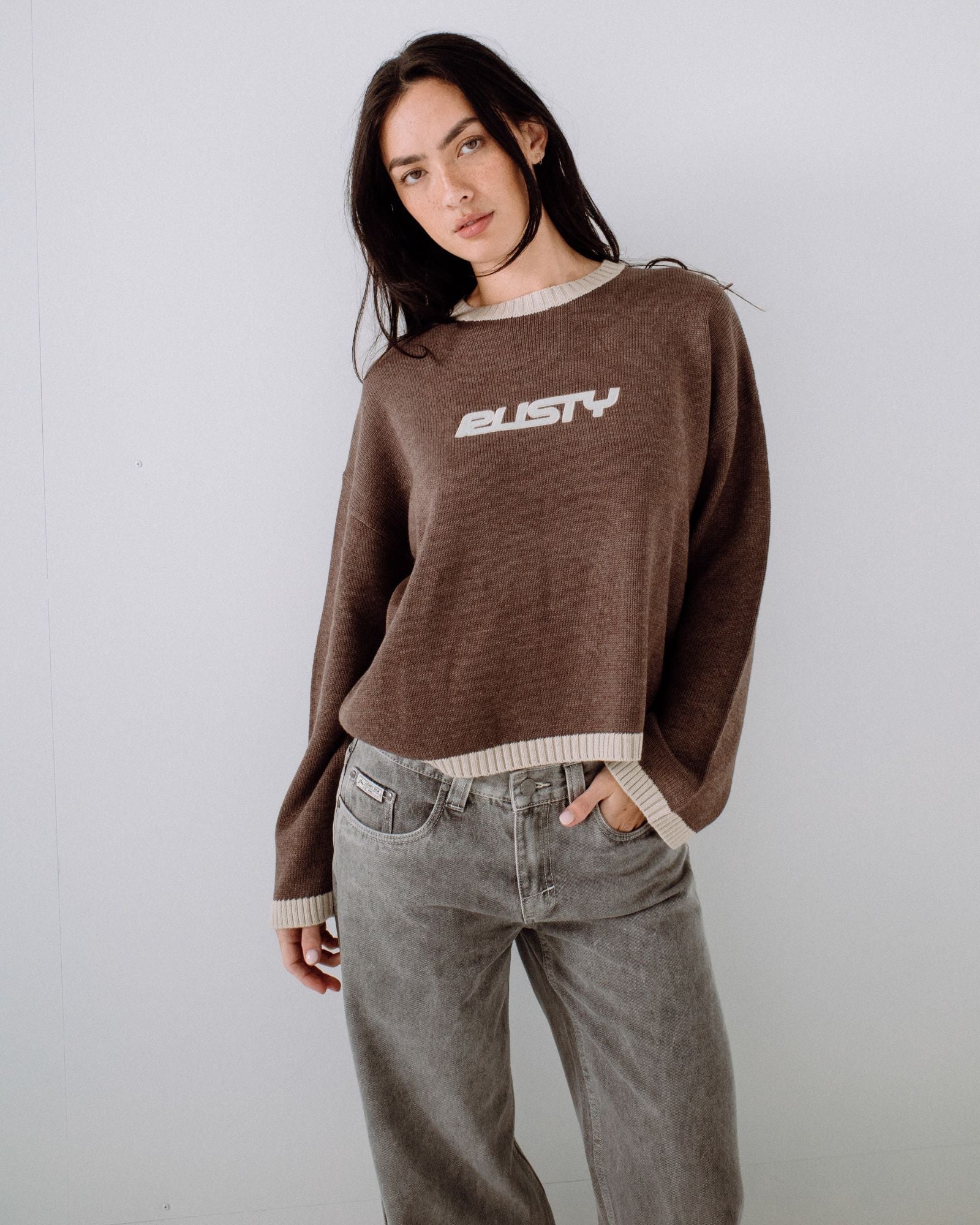 RIDER RELAXED CREW NECK KNIT - RustyCKL0502-PINECONE-XS