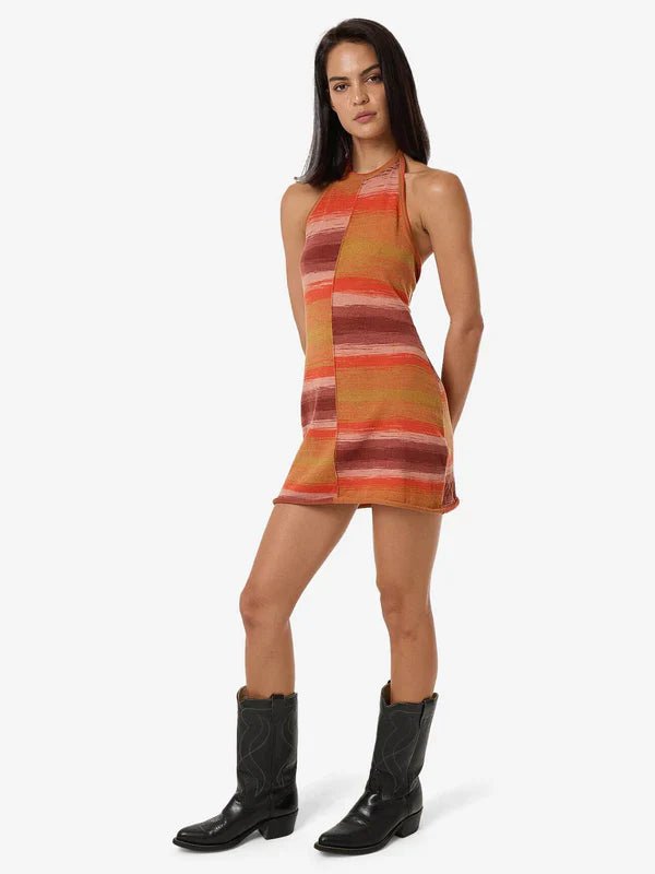 Rise Knit Halter dress - ThrillsWTS24 - 910C - Berry - 8