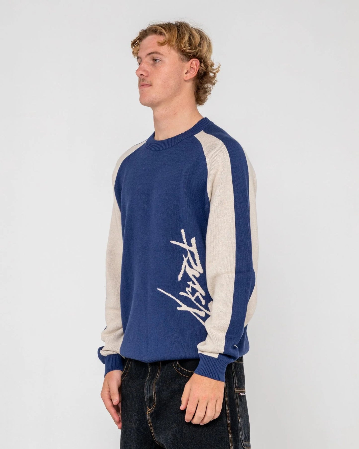 ROLL SAFE BOXY KNITTED CREW - RustyCKM0411-DARK BLUE-S