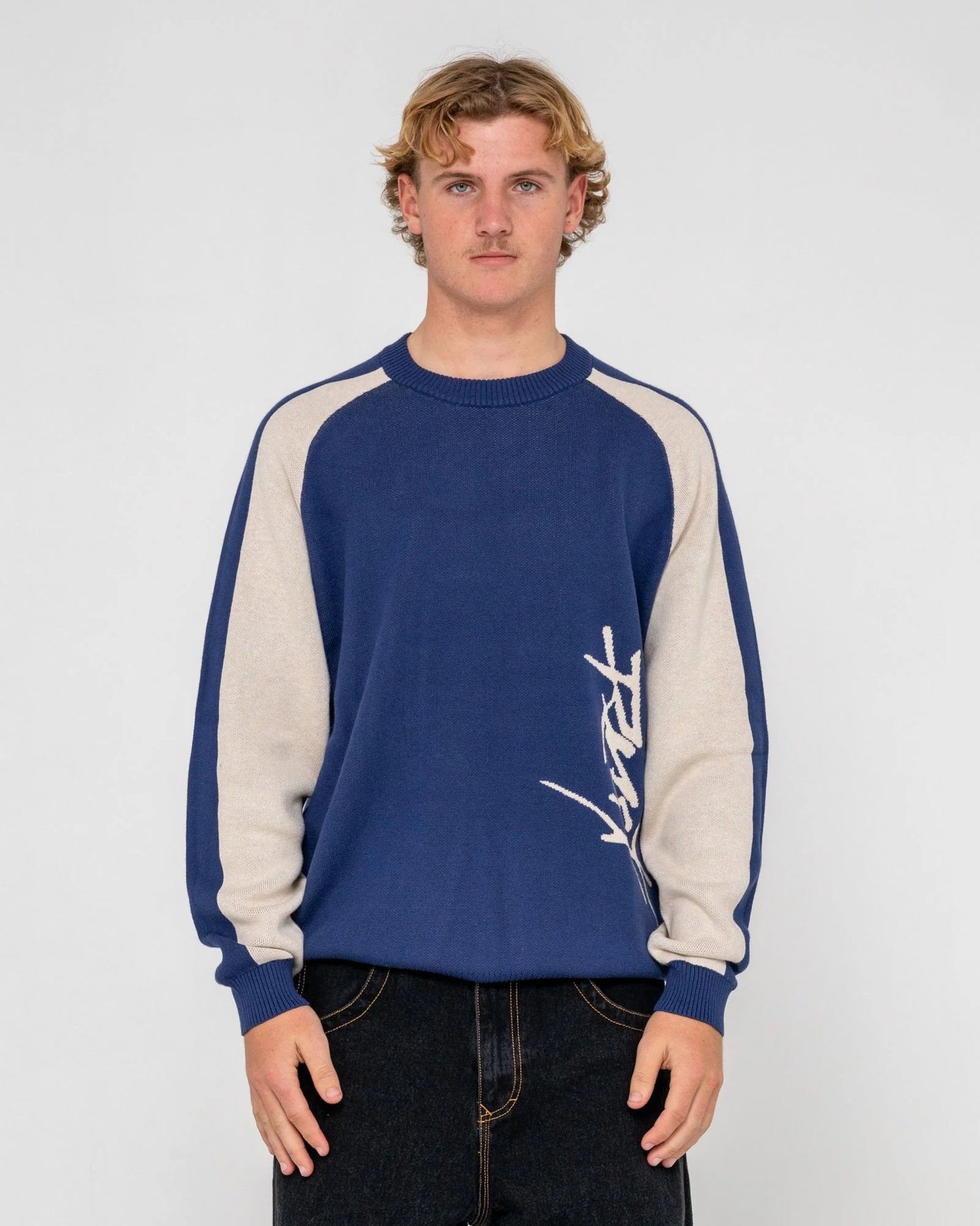 ROLL SAFE BOXY KNITTED CREW - RustyCKM0411-DARK BLUE-S