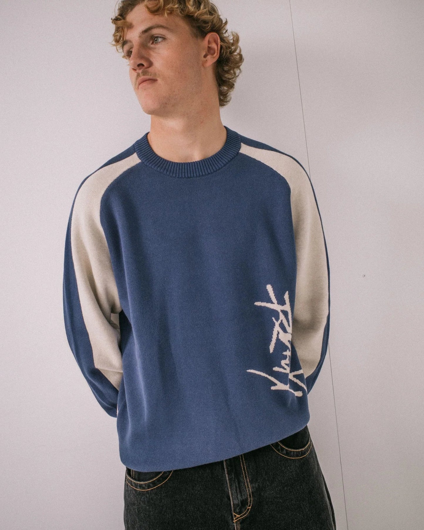ROLL SAFE BOXY KNITTED CREW - RustyCKM0411-DARK BLUE-S