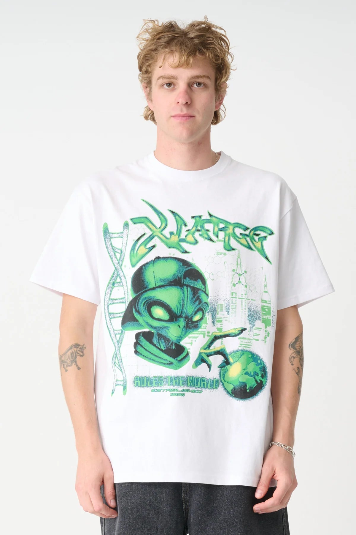Rules The World SS Tee - XlargeXL025S3011-WHITE-M