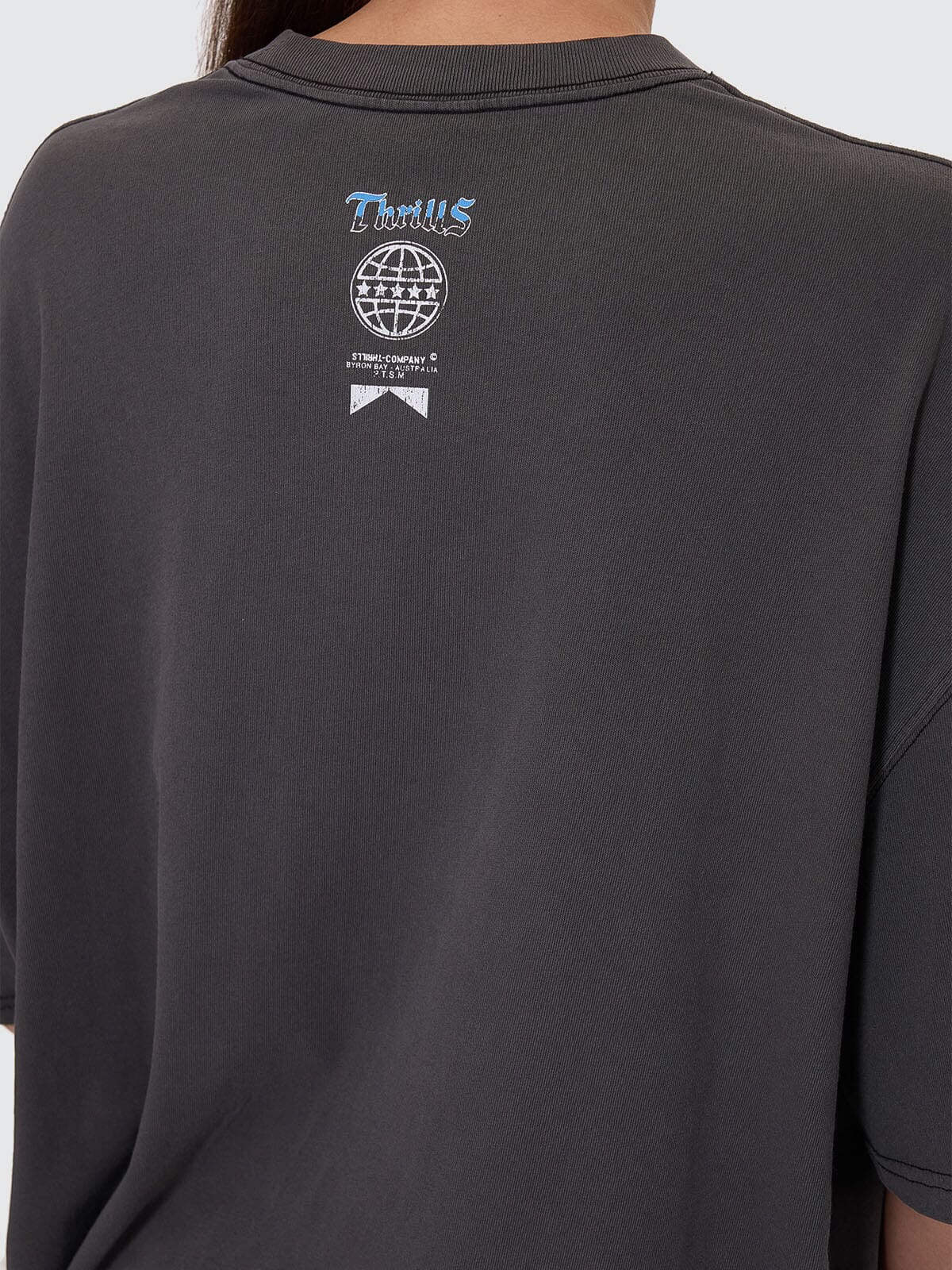 Run For The Hills Oversized Tee - ThrillsWTR25-116BM-Merch Black-6