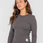 Rusty Essentials Ribbed Long Sleeve Tee - RustyTTL1383 - CBR - Carbon - 10