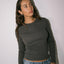 Rusty Essentials Ribbed Long Sleeve Tee - RustyTTL1383 - CBR - Carbon - 10