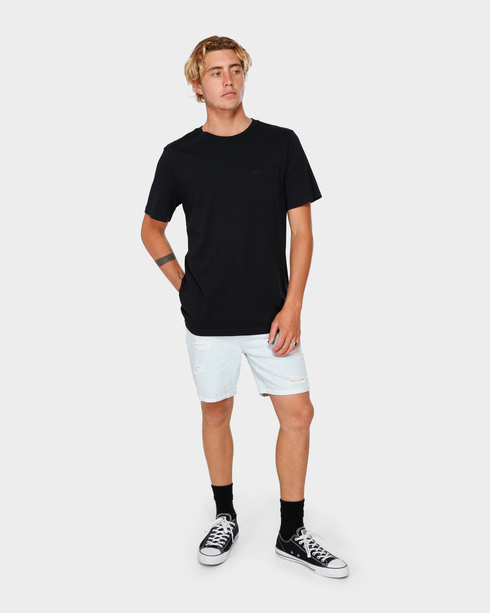 RVCA Rockers Cuffed Denim Short - RVCAR182317 - BLEACHOUT - 30