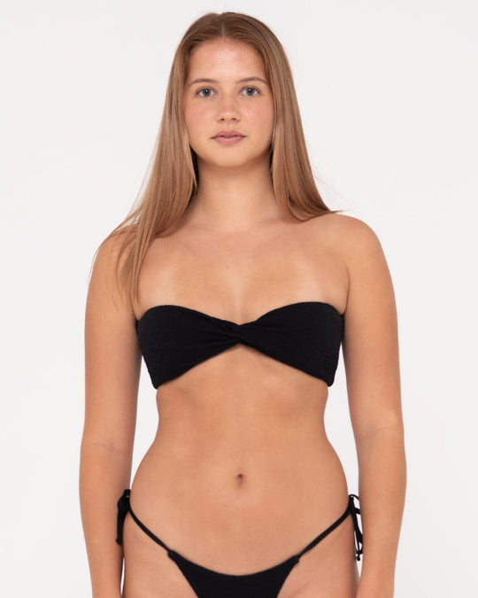 SANDALWOOD BANDEAU TWIST BIKINI TOP