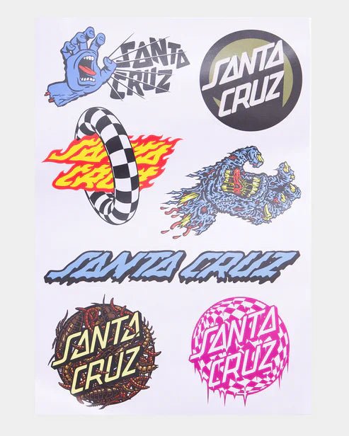 Santa Cruz Multi Logo Sticker Sheet - Santa CruzSU125 - ST21 - Multi - 