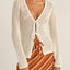 Seashell Long Sleeve Tie Front Top - Rhythm1024W - OS04 - WHT - White - 10