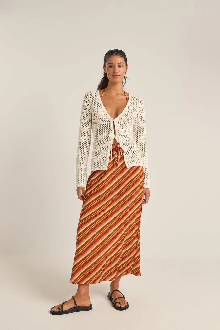 Seashell Long Sleeve Tie Front Top - Rhythm1024W - OS04 - WHT - White - 10