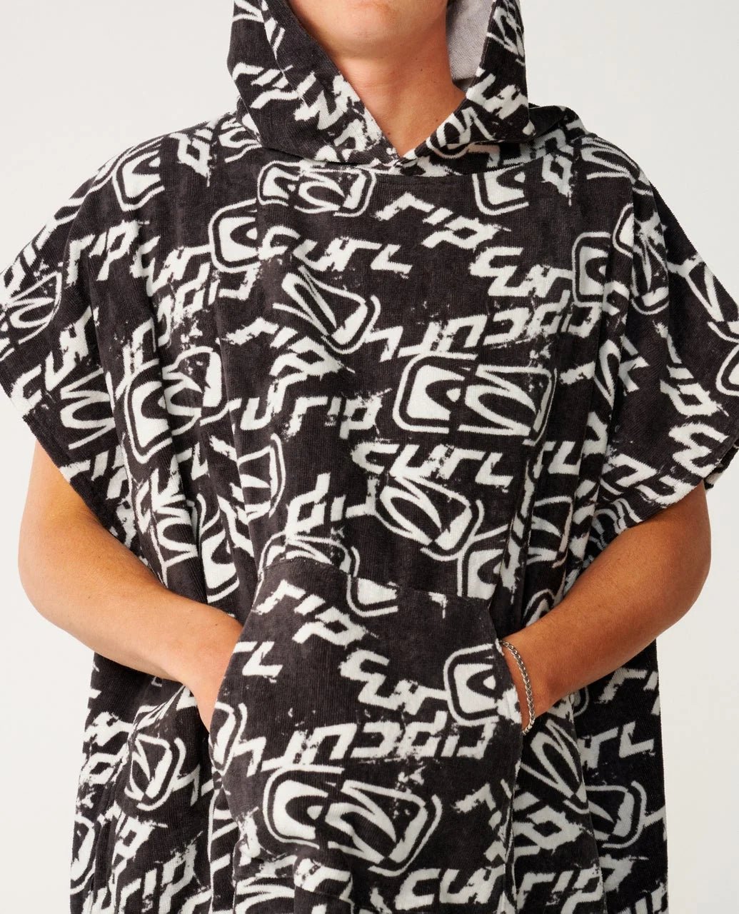 SESSIONS HOODED TOWEL -Rip Curl01RMTO-WASHED BLACK