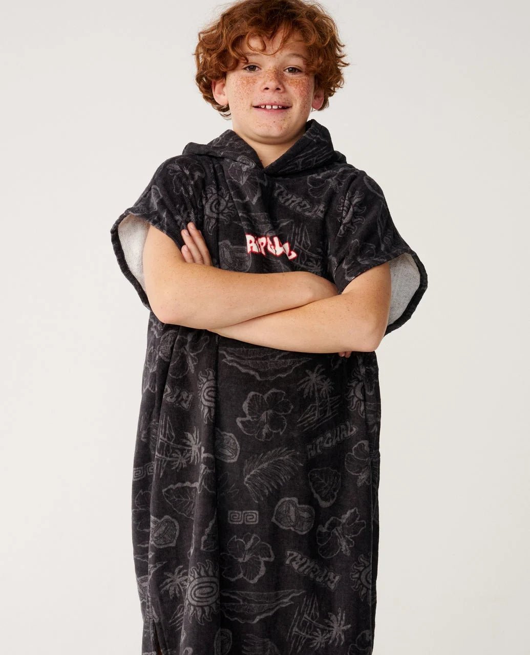 SESSIONS HOODED TOWEL - BOY -Rip Curl00DBTO-WASHED BLACK-S