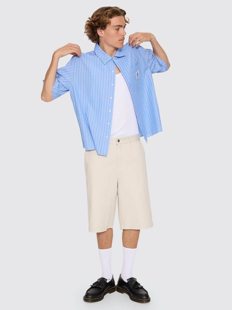 Shadow Cherub Box Crop Short Sleeve Shirt -WorshipPH26-203E-Dream Blue Stripe-S