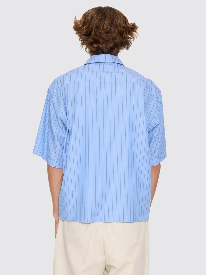 Shadow Cherub Box Crop Short Sleeve Shirt -WorshipPH26-203E-Dream Blue Stripe-S