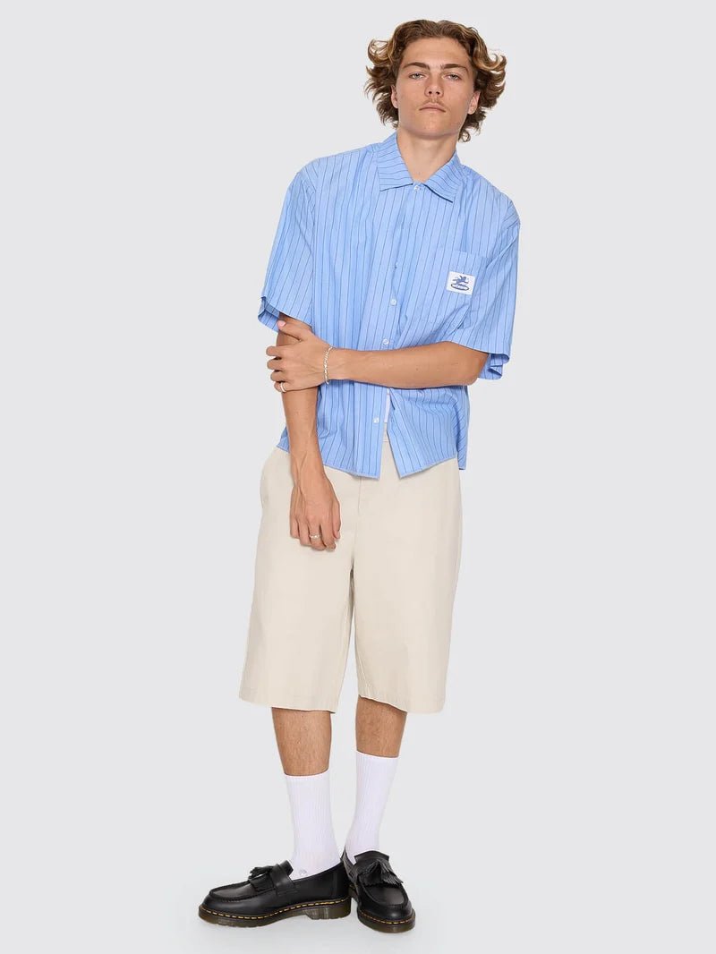 Shadow Cherub Box Crop Short Sleeve Shirt -WorshipPH26-203E-Dream Blue Stripe-S