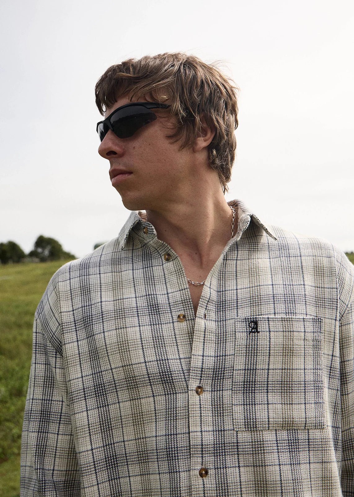 Shelter - Recycled Flannel Long Sleeve Shirt - AfendsM262250-WHITE CHECK-XS