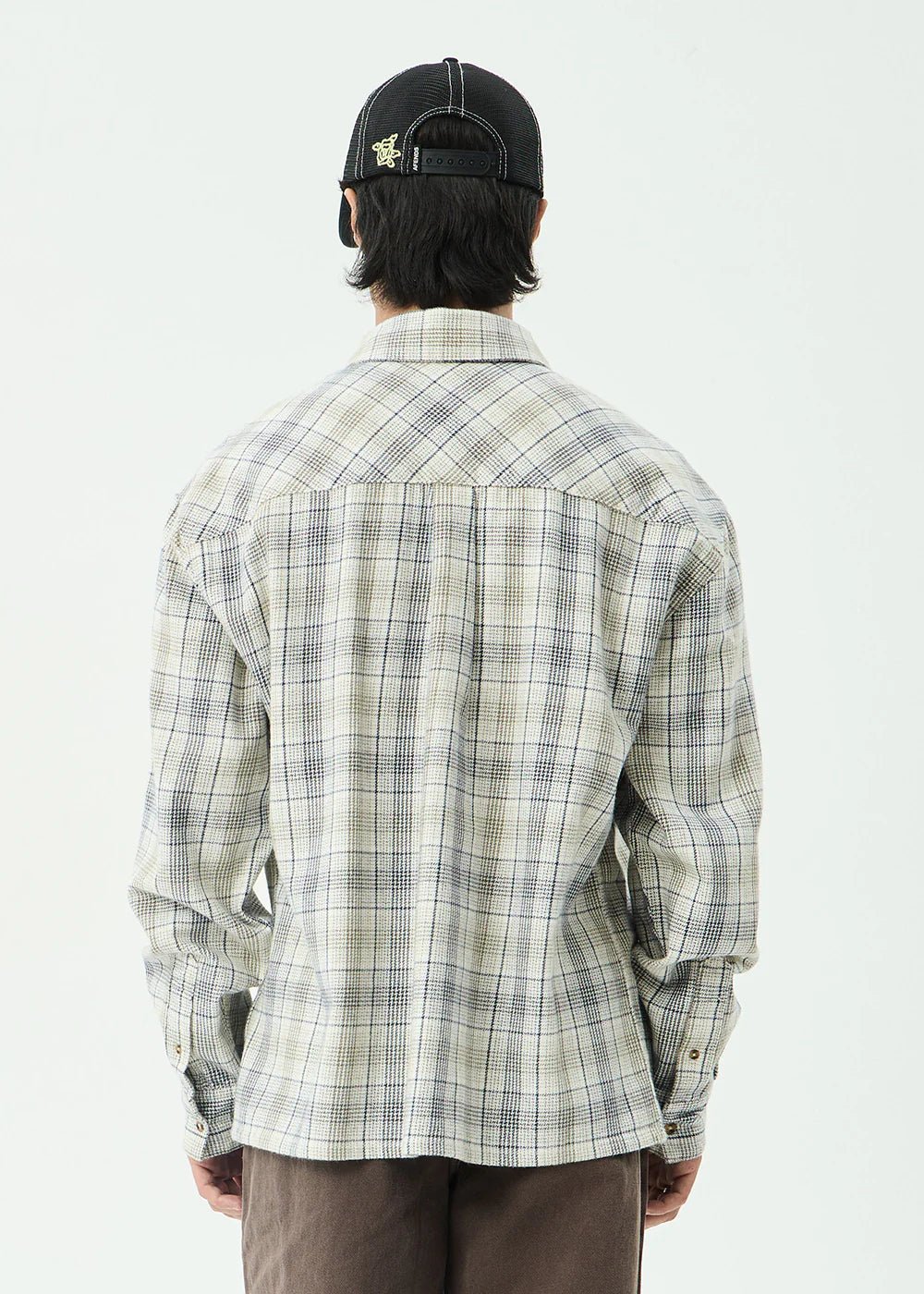 Shelter - Recycled Flannel Long Sleeve Shirt - AfendsM262250-WHITE CHECK-XS