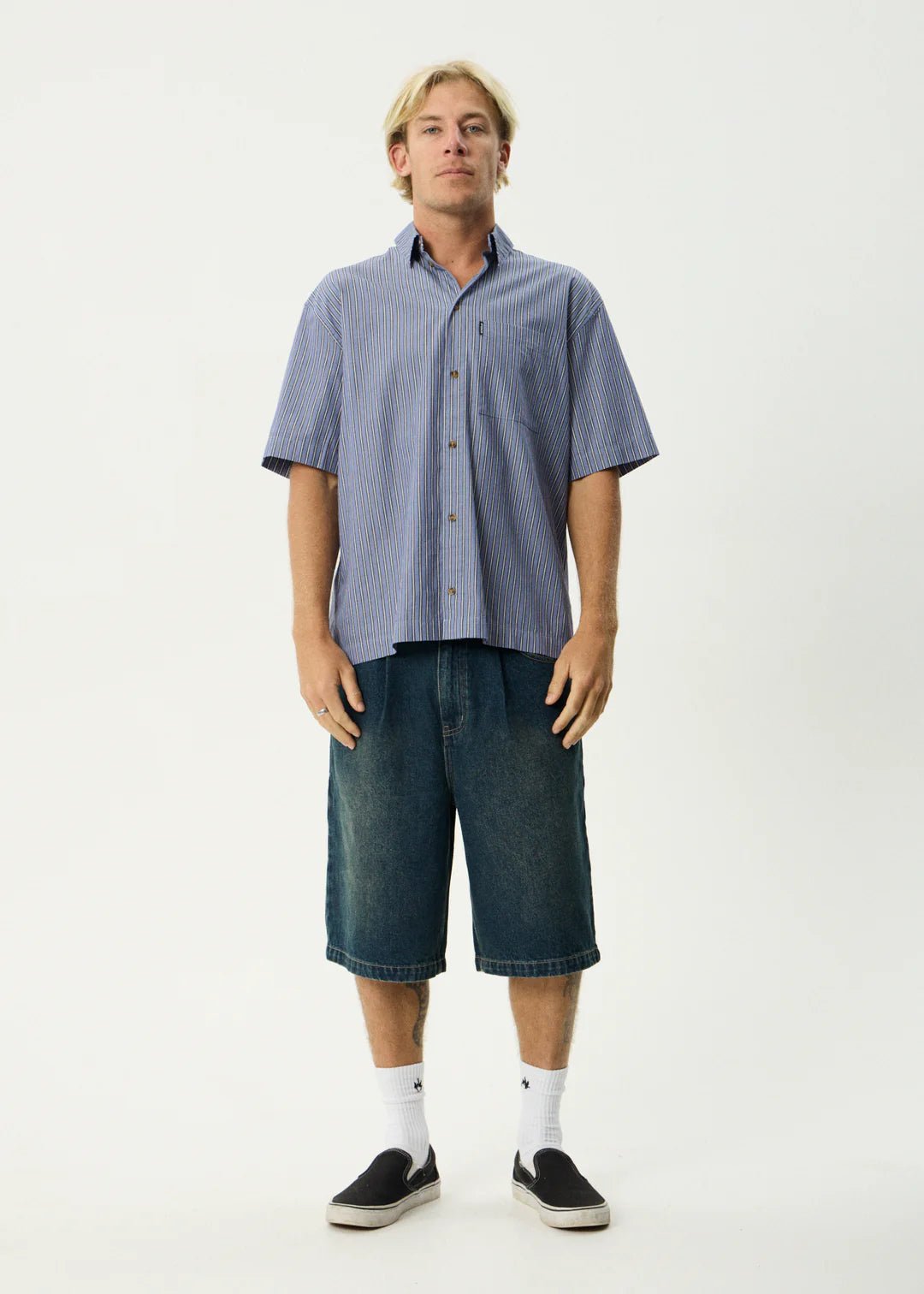 Shipwreck Stripe - Short Sleeve Shirt - AfendsM240204-MARLIN-XS