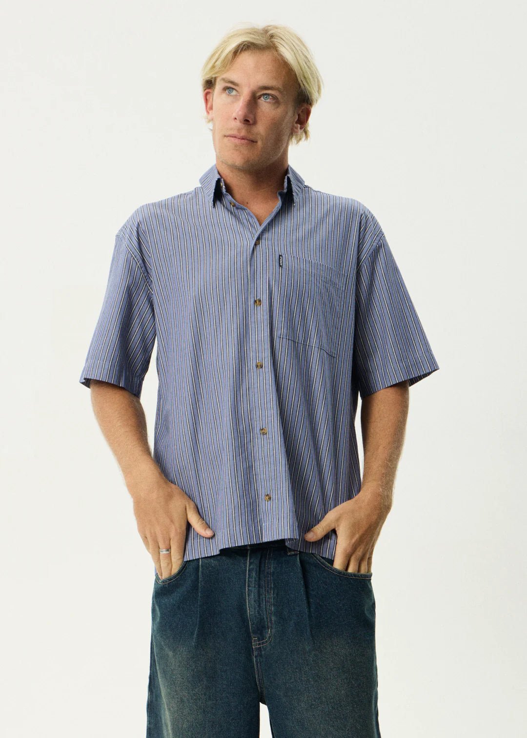Shipwreck Stripe - Short Sleeve Shirt - AfendsM240204-MARLIN-XS