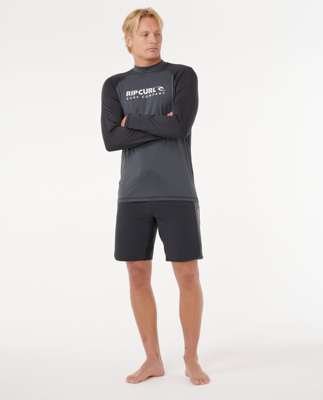 SHOCK UPF L/S -Rip Curl16GMRV-BLACK MARLE-XS