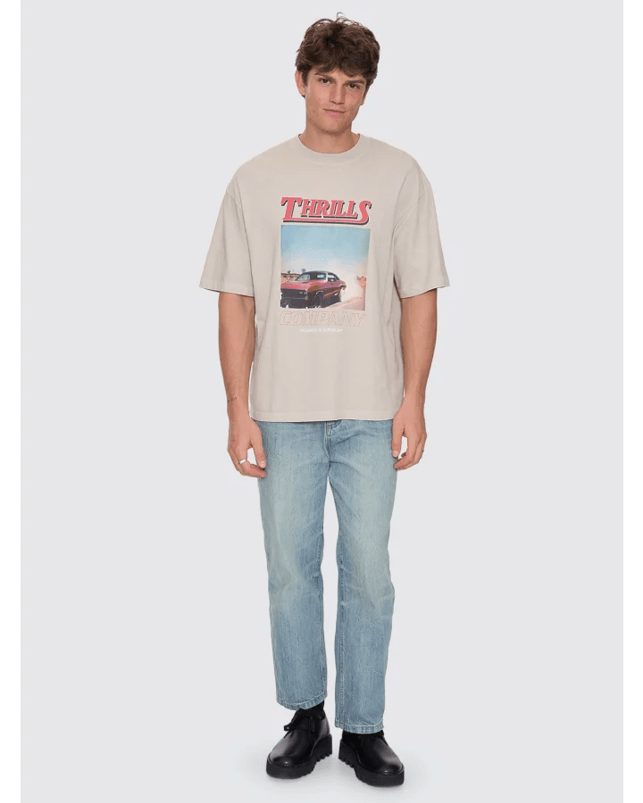 Skerrt Box Fit Oversize Cropped Tee - ThrillsTA26-185C-Oatmeal-S