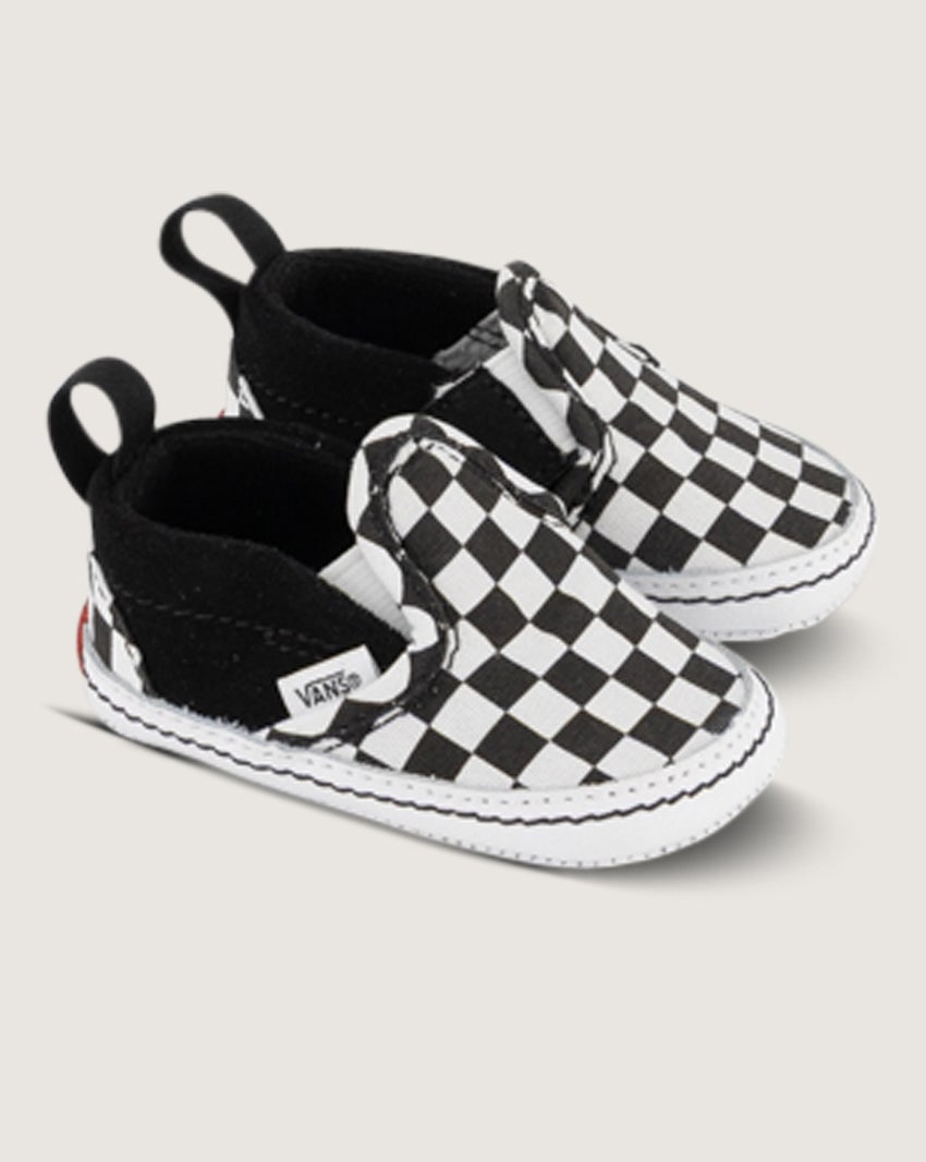 Slip On V Crib - VansAccentVN-0ASLFB7.BKW-Black / White-1