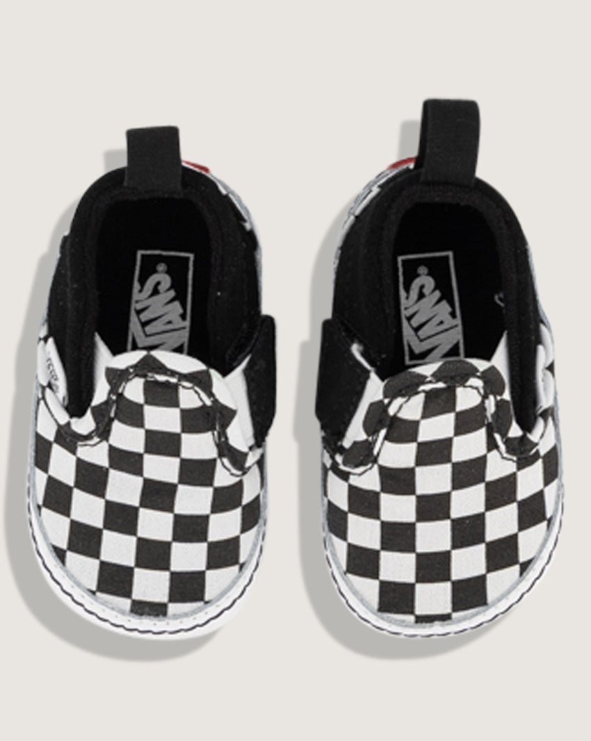 Slip On V Crib - VansAccentVN-0ASLFB7.BKW-Black / White-1