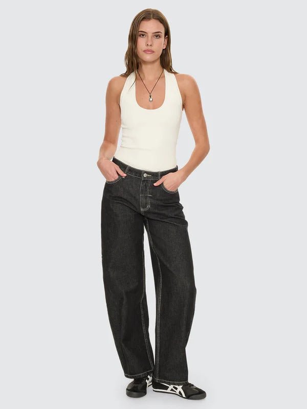 Sloane Low Rise Barrel Jean -ThrillsWTDP-477BRW-Raw Black-6