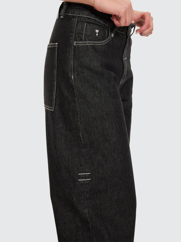 Sloane Low Rise Barrel Jean -ThrillsWTDP-477BRW-Raw Black-6
