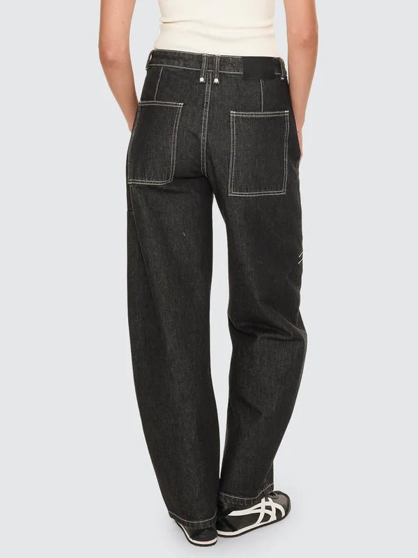 Sloane Low Rise Barrel Jean -ThrillsWTDP-477BRW-Raw Black-6