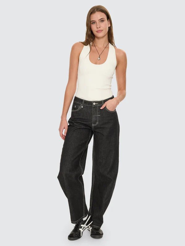 Sloane Low Rise Barrel Jean -ThrillsWTDP-477BRW-Raw Black-6