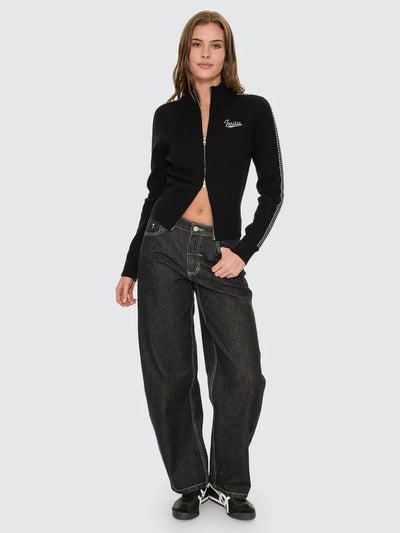 Sloane Low Rise Barrel Jean -ThrillsWTDP-477BRW-Raw Black-6