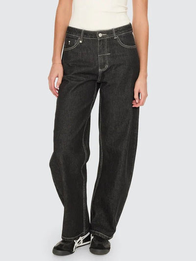 Sloane Low Rise Barrel Jean -ThrillsWTDP-477BRW-Raw Black-6
