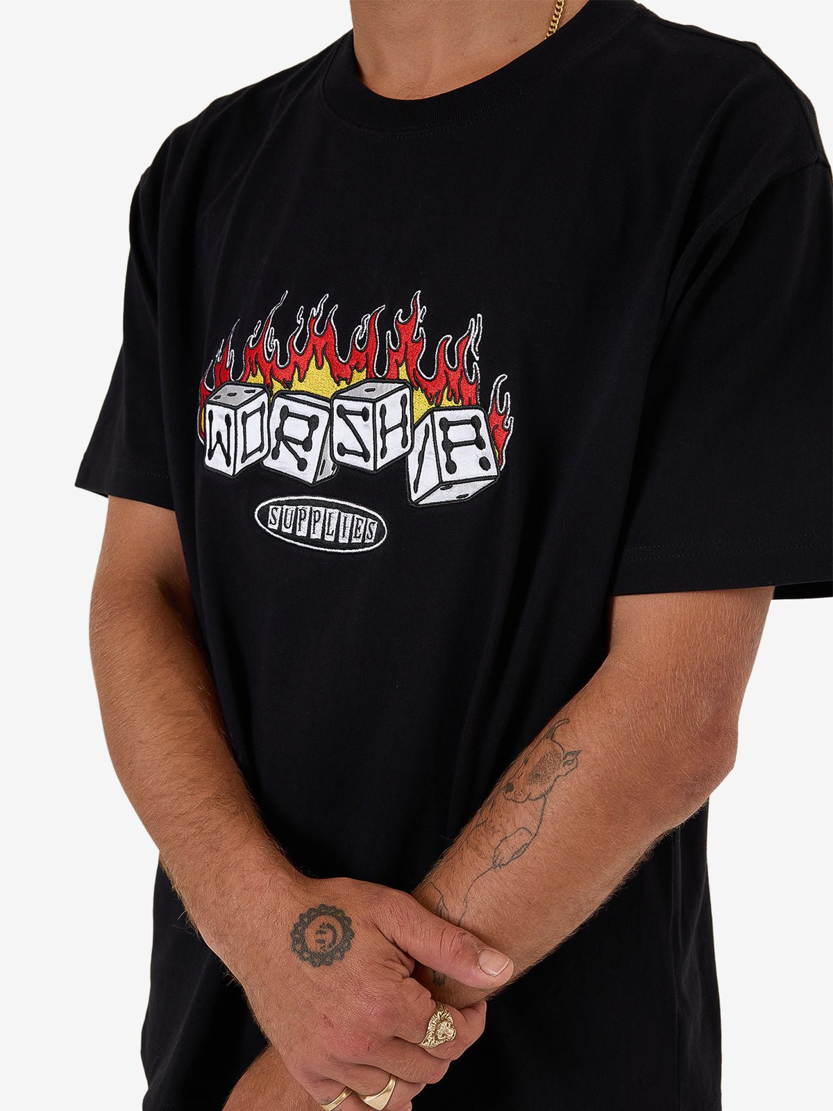 Snake Eyes Embro Tee - WorshipPH25 - 115B - S - Black