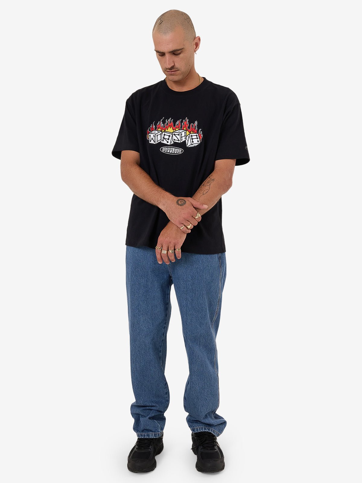 Snake Eyes Embro Tee - WorshipPH25 - 115B - S - Black