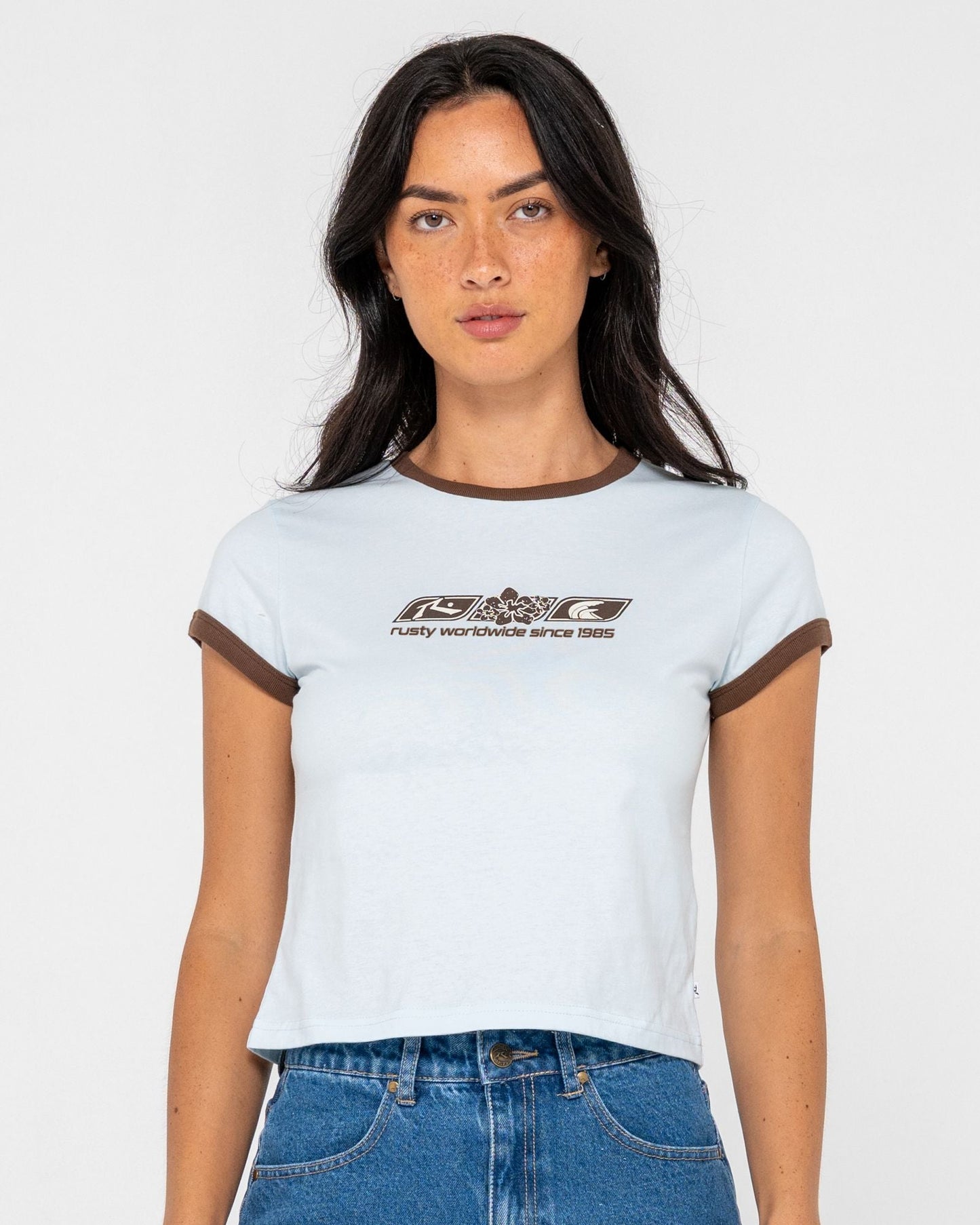SNAPPER CONTRAST RINGER MINI TEE - RustyTTL1438 - RETRO BLUE - 6