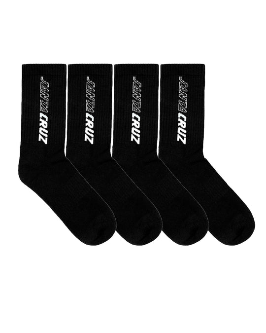 Solid Half Strip Crew Socks 4 Pack