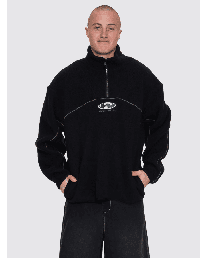Sonic Quarter Zip Sherpa Fleece - WorshipPA26-219B-Black-M