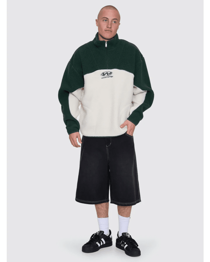 Sonic Quarter Zip Sherpa Fleece - WorshipPA26-219B-Black-M