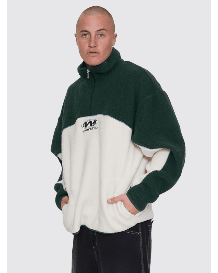 Sonic Quarter Zip Sherpa Fleece - WorshipPA26-219B-Black-M