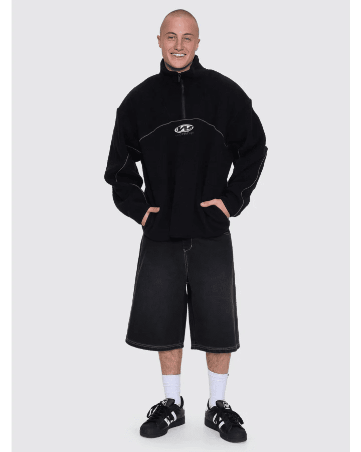 Sonic Quarter Zip Sherpa Fleece - WorshipPA26-219B-Black-M