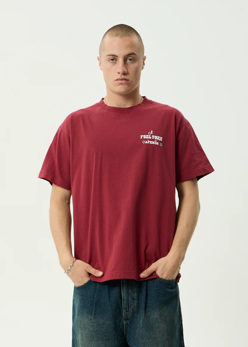 Sonoran - Boxy Tee - Washed Burgundy - AfendsM261016-WBG-WASHED BURGUNDY-S