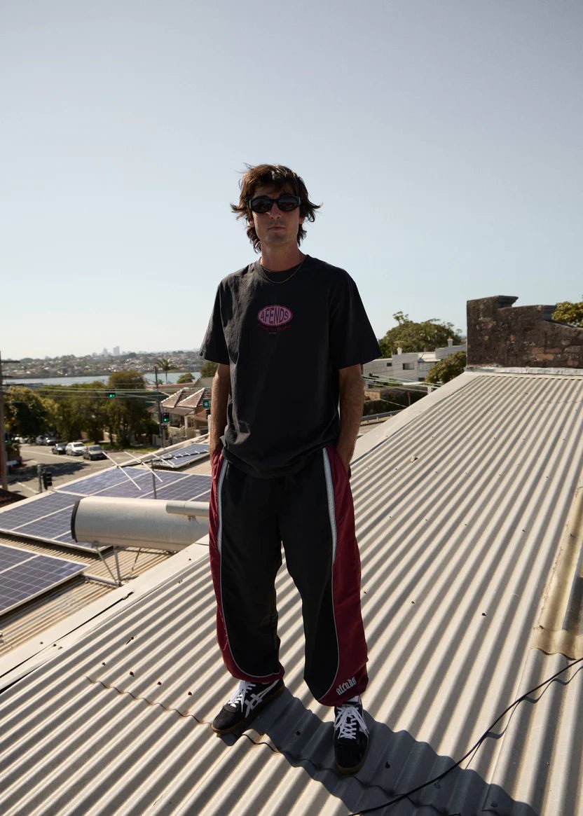 Sporting - Recycled Panelled Track Pant - AfendsM253404-BURGUNDY-M