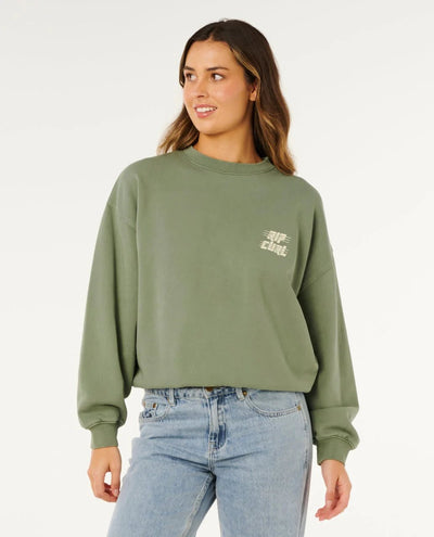 SPORTS DEPT DROP SHOULDER CREW - Rip Curl0BKWFL-WASHED GREEN-2XS